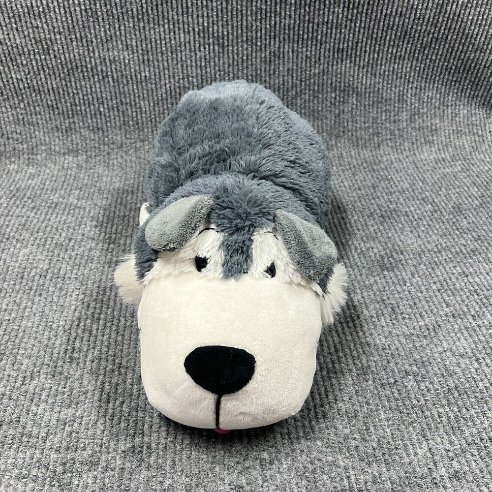 Just‎ Play FlipaZoo 2 in 1 Plush 20” White Polar Bear Poppi/Gray Husky Dog Asher